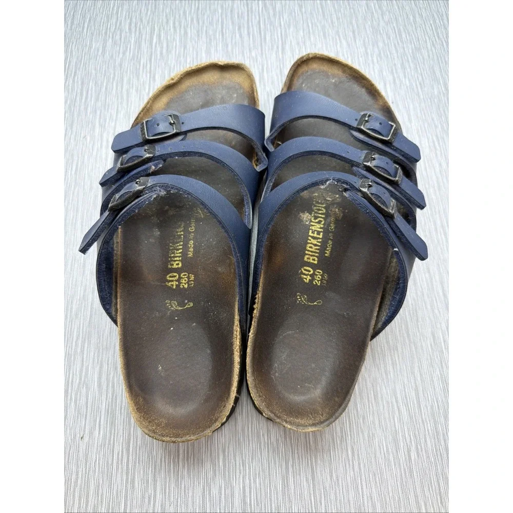 Birkenstock Granada Sandals Women's US 9 EU 40 Navy Blue Multi Strap